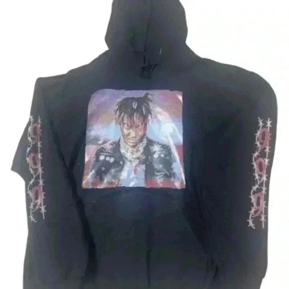 Juice WRLD 999 Hoodie Men's Large Sweatshirt Black Rap Legends Never Die Hip Hop - Picture 1 of 8